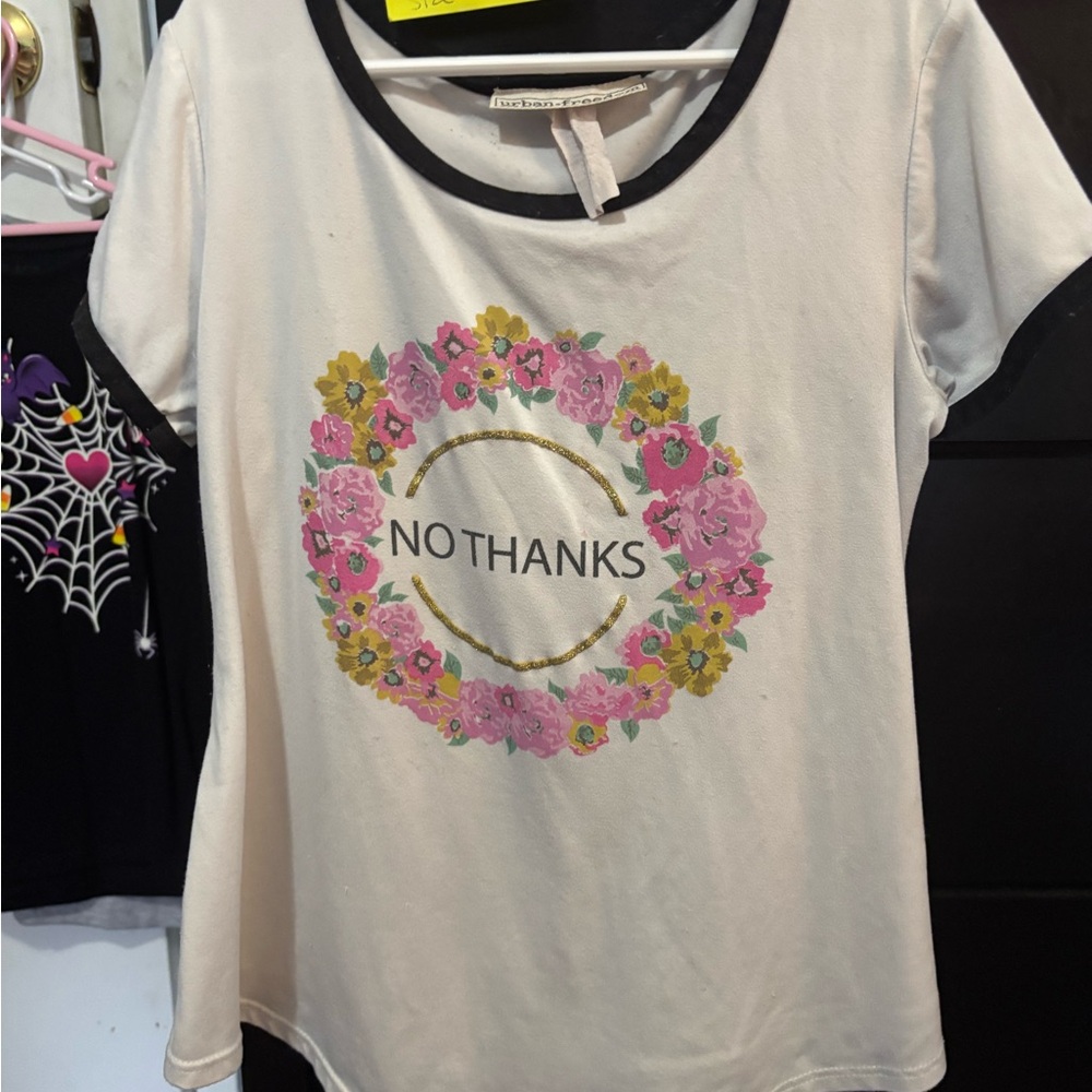 Forever 21 Pink and Yellow Floral Graphic Tee